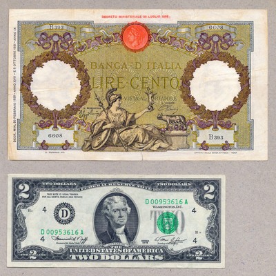 20 Feb 1939 Banca d'Italia 100 Lire 1926 Azzolini Urbini P-55b Mussolini 1931-42