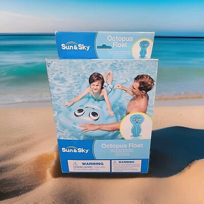 Sun & Sky Inflatable Blue Octopus  Pool Float 53.15'' X 29.53'' New