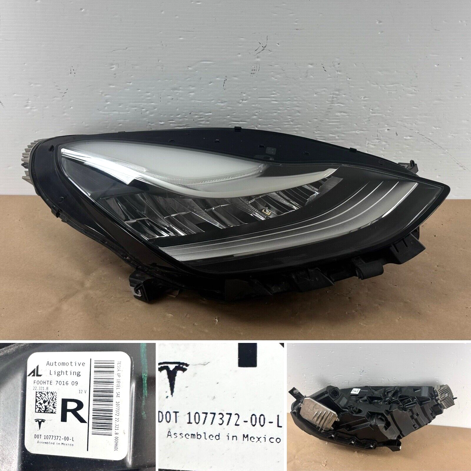 2017-2023 Tesla Model 3 Model Y Headlight LED Passenger RH Side 1077372-00-L OEM