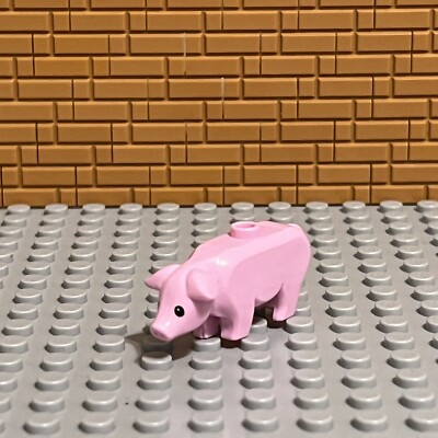 Lego Farm Animal Bright Pink Pig Black Eyes White Pupils
