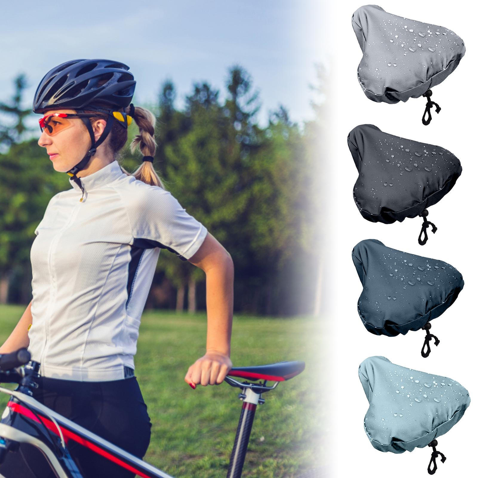 Bike Seat Cushion Cover Women Men Waterproof Soft Seat Covers Rain Dust Shield