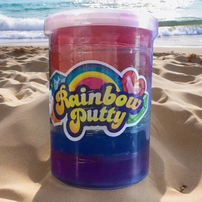 JA-RU Rainbow Putty Glitter Slime 15.52 Oz Jar - 6 Vibrant Colors Ages 3+
