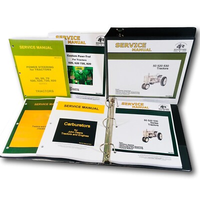 Service Manual Set For John Deere 520 & 530 Gas Tractor Repair Shop Workshop JD