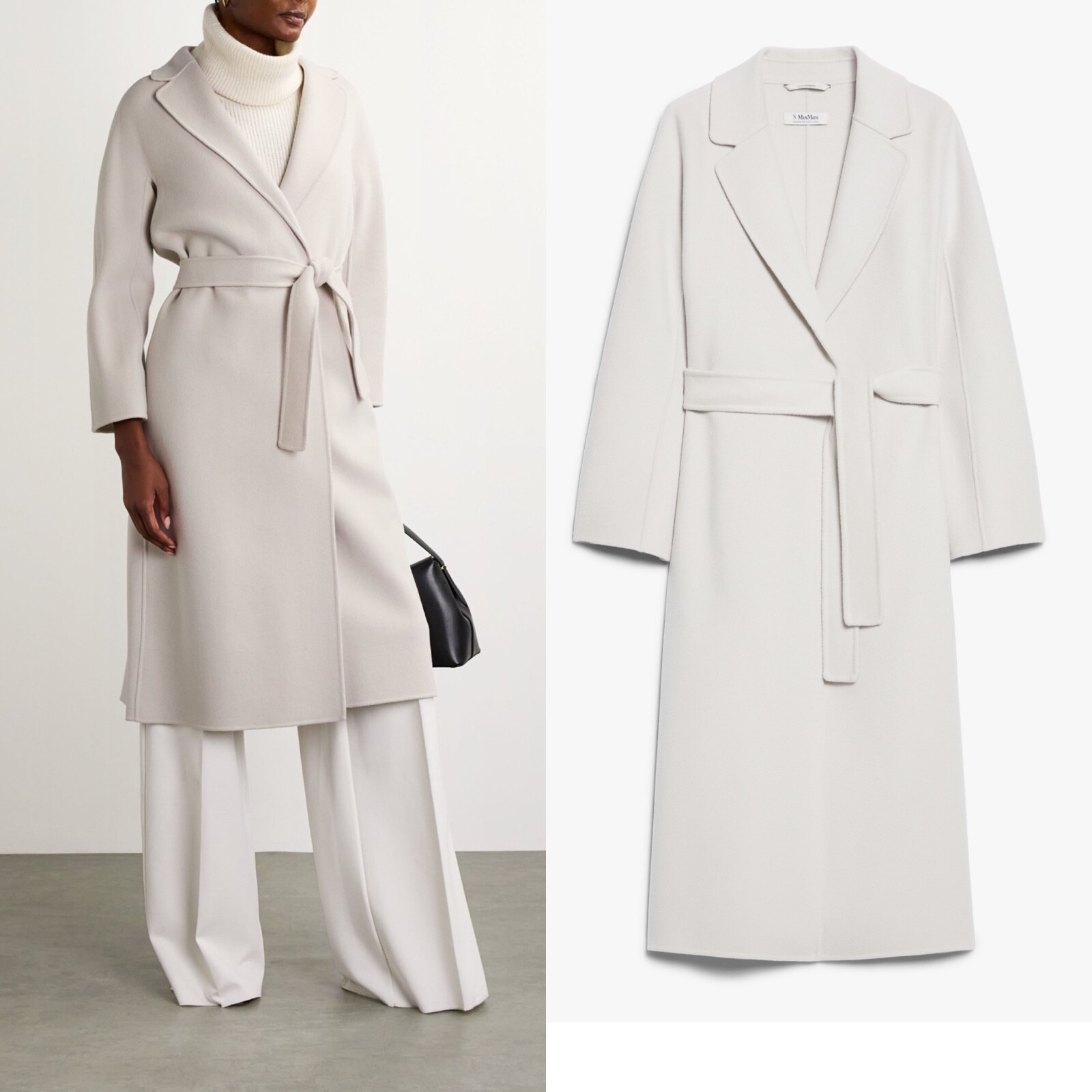Max mara ESTURIA pearl grey 100% wool coat U.S 8 $1,790 | eBay
