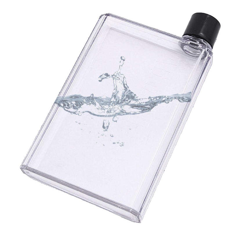Flat Water Bottle Portable A5 A6 Bottle 350ml/420ml Notebook Bottle BPA Free