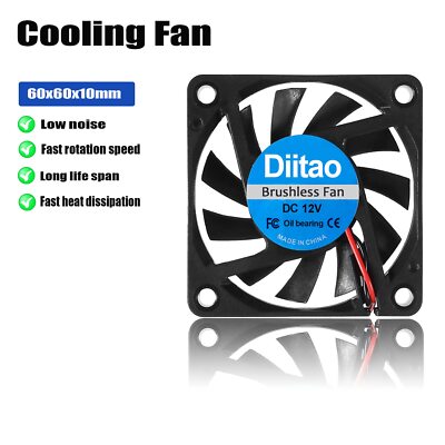 4pcs 6010 Brushless DC Cooling Fan Big Airflow Fan for Cooling PC Computer Ca...