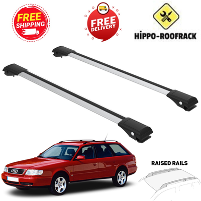 For Audi A6 C4 Avant 1994 1997 Roof Racks Cross Bars Set Silver