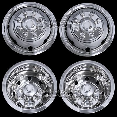 Ford E350 E450 Van RV 16'' Dual Wheel Simulators Hub Caps Dually Rim Skins Covers