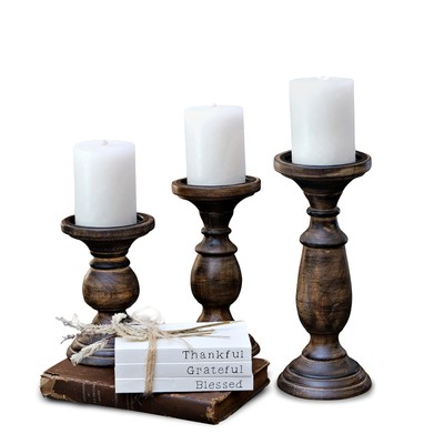 S For Pillar Candles, Rustic Candle Holders Table Centerpie...