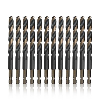 9/64'' Quick Change Hex Shank High Speed Steel Drill Bit, KFDHEX Series (Pack ...