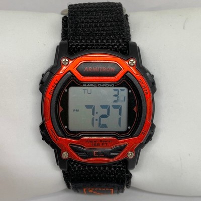 Armitron kids/women digital wrist watch 165FT WR red black tone up to 6.5  runs