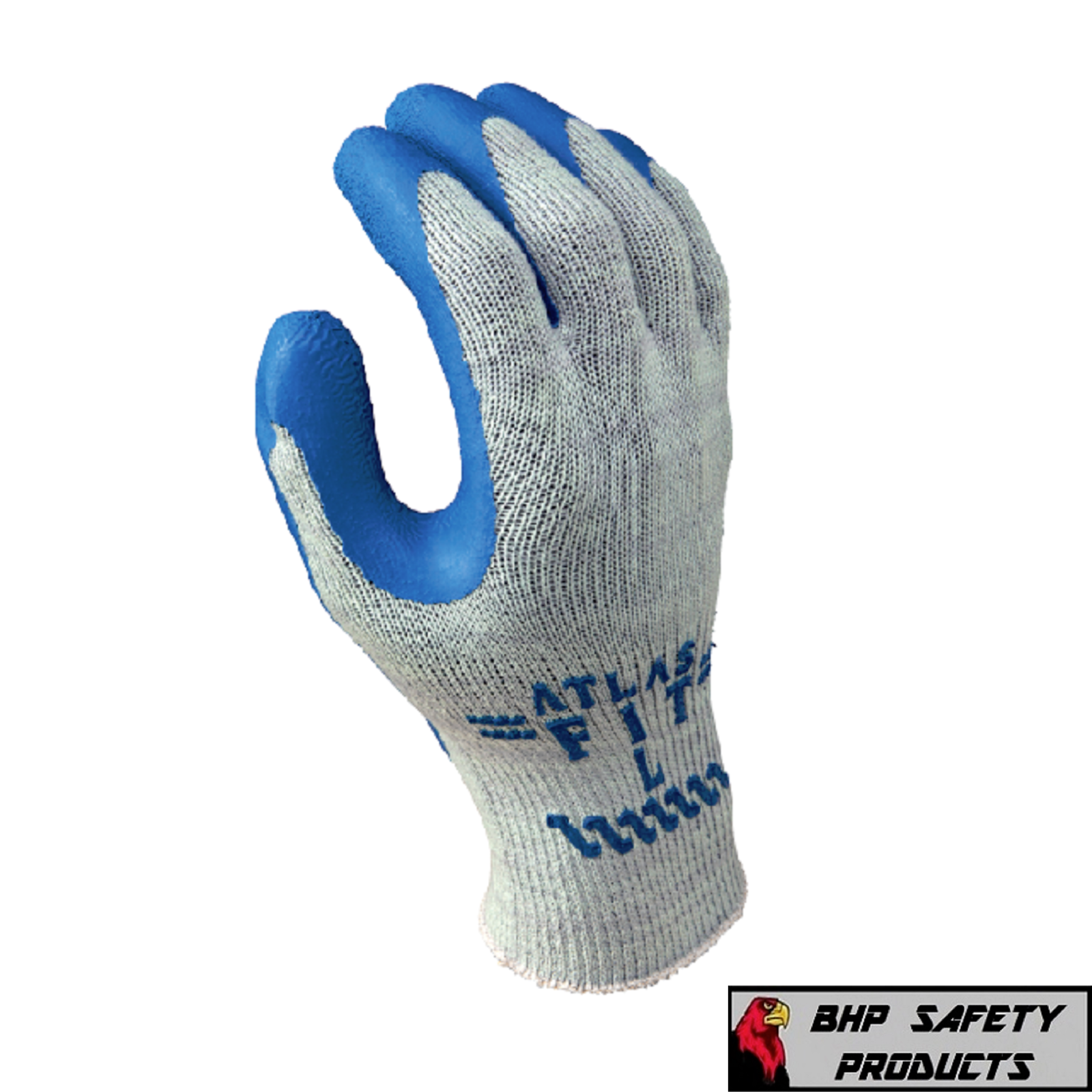 ATLAS FIT 300 SHOWA-BEST LATEX PALM BLUE SMALL RUBBER WORK GLOVES (1 DOZEN)