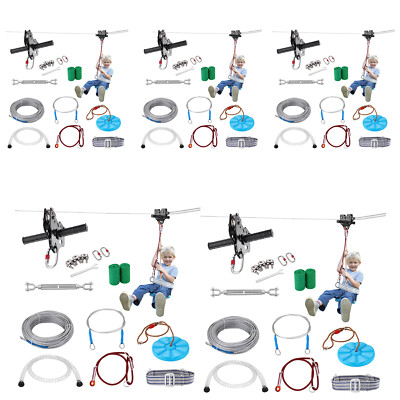 VEVOR 100/160/80/120/60 ft Zip Line Kit for Kids Adult Zipline Up to 500 lb