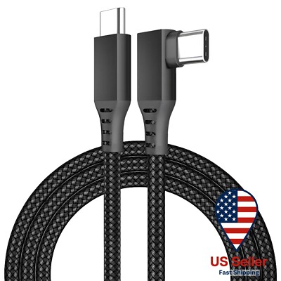 VR Link Cable USB-C to USB-C 90 Degree Type-C Nylon Braided Cable - 16 ft