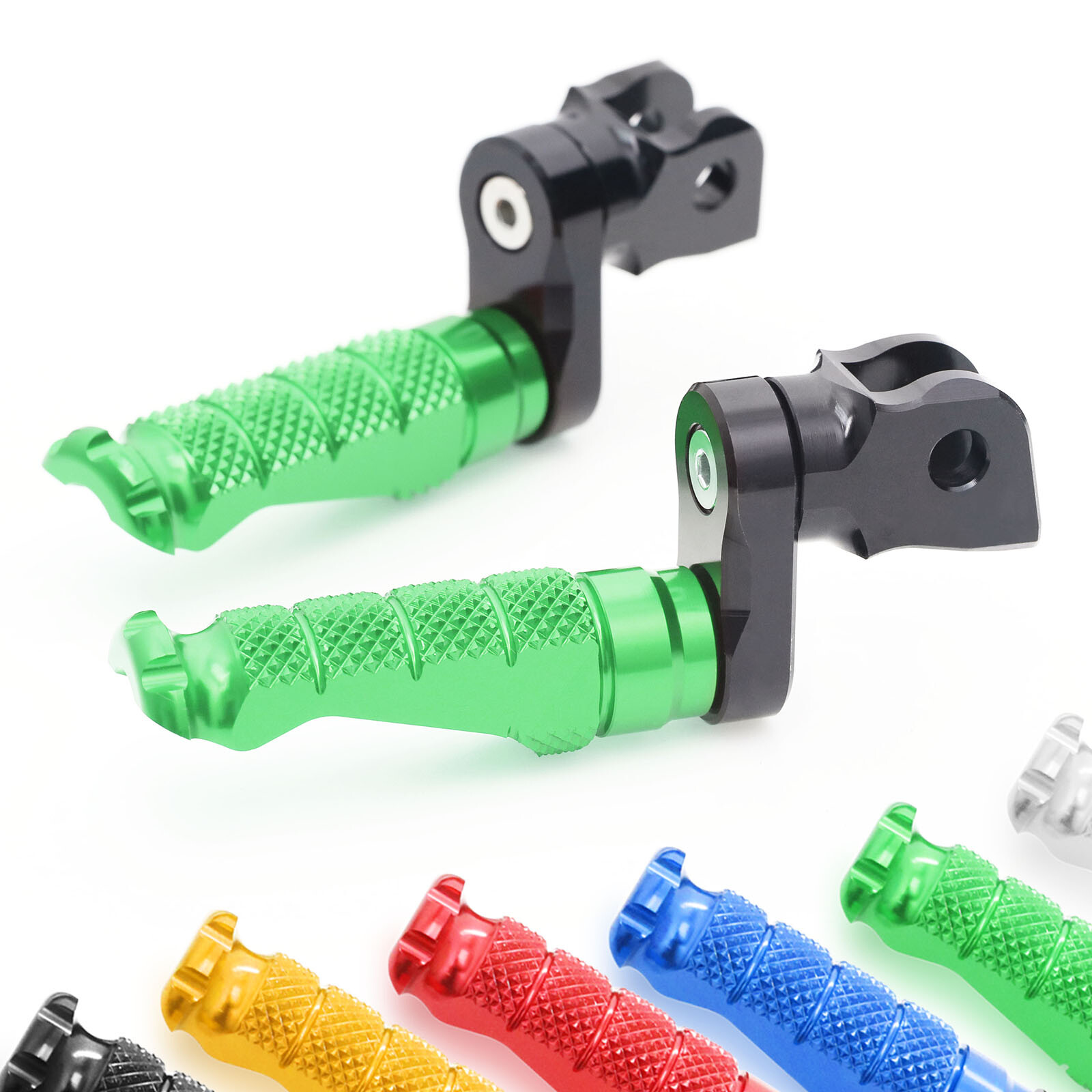ふぁいと R-Fight 1 inch Extender Front Footpegs Green For ZX-6R NINJA