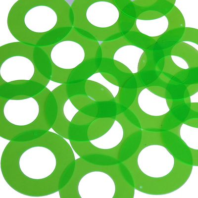 Donut Ring Vinyl Shape 1.5'' Green Go Go Fluorescent Edge Glow