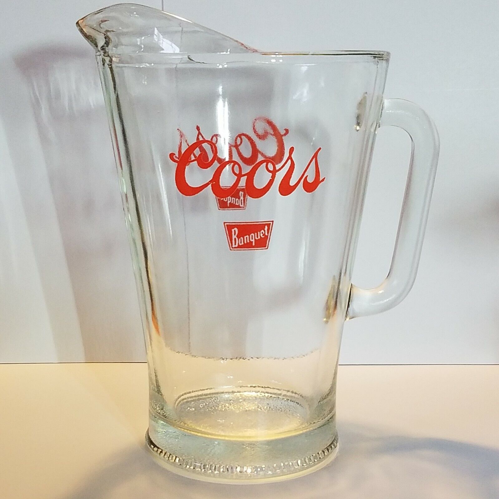 Coors Banquet Heavy Glass Beer Pitcher 60 oz 8 3/4