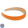 Orange Headbands for Women Orange Hairband Faux Leather Headband for Women and Girls Plastic Hard Head Band Solid Colors 1 Inch Thin Hair Bands