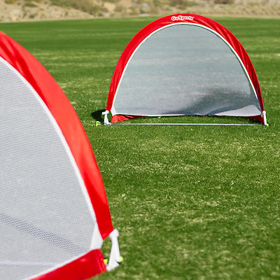 GoSports 6 FT Portable PopUp Soccer Goals  (Set of 2 + 6 Cones and Case)