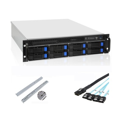 RackChoice 2U Server case 6Gbps hot swap 8 x3.5 Bays M-ATX/Mini-ITX Depth 21....
