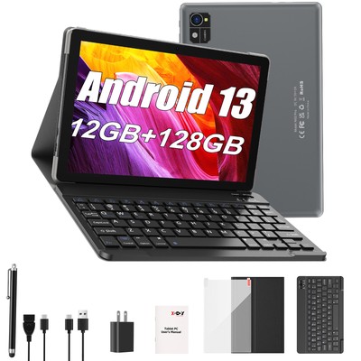 10 in Android 13 Tablet 12GB RAM 128GB(1TB TF) ROM Quad-Core Dual-Camera 7000mAh