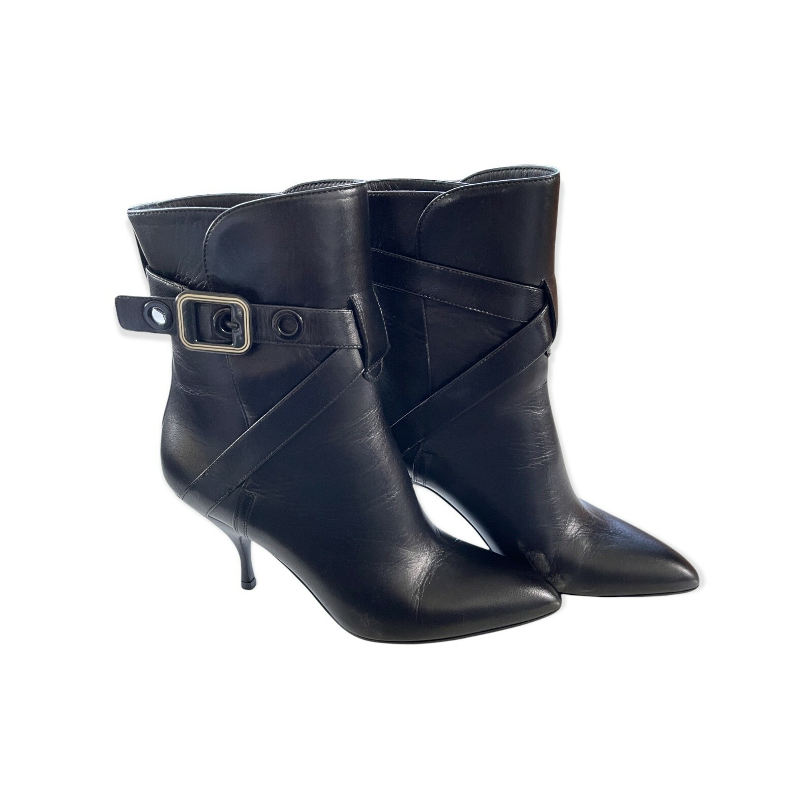 Pre-owned Bottega Veneta 533047 Women's Black Leather Smooth Kid Ankle Boots Us 7, $1120