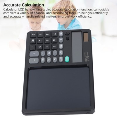 Calculator LCD Tablet Sketches Memos Math Calculator With Notepad Black 