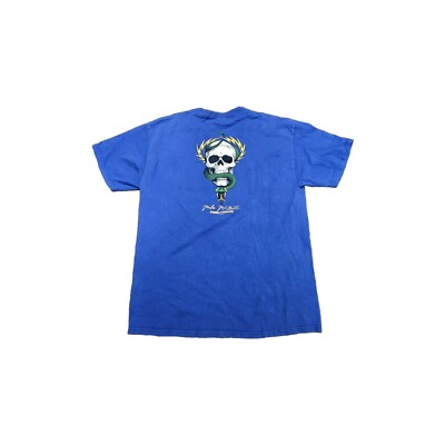 Powell Peralta Bones Skull Snake Shirt Skateboard 2005 Mike McGill Blue Size L