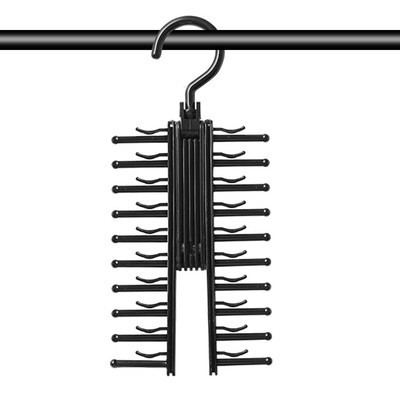 360° Adjustable Tie Rack Hanger Organizer Twirling Scarf Belt Closet Hook Holder