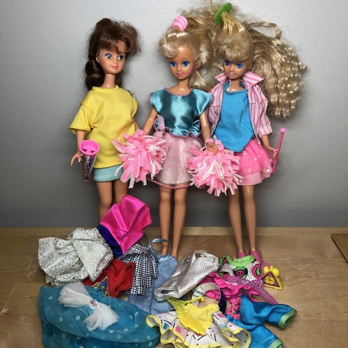 Lot of 3 Barbie Little Sister Skipper Cheer & Courtney Friend w extra clothes
