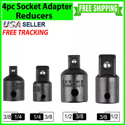 SOCKET ADAPTER REDUCER SET 4-pack 3/8'' to 1/4'' 1/2 inch Drive Ratchet