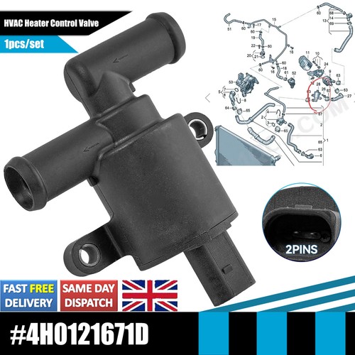 Vanne D'Eau De Commande De Chauffage 4H0121671D 4H0121671B 4H0121671G - Compatible Audi A1 A3 Q5
