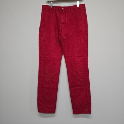 Polo Ralph Lauren Slim Fit Chino Pants Mens 32x34 Red Cotton Twill Preppy