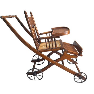 Antique Victorian Convertible High Chair Combo Wood Cane Seat ...