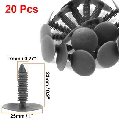 Car 7mm Hole Dia Plastic Rivets Fastener Fender Bumper Push Pin Clips Gray 20pcs