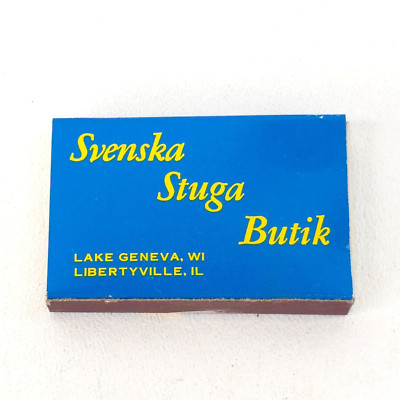 Svenska Stuga Butik Lake Geneva WI Libertyville IL Advertising Matchbook - NOS
