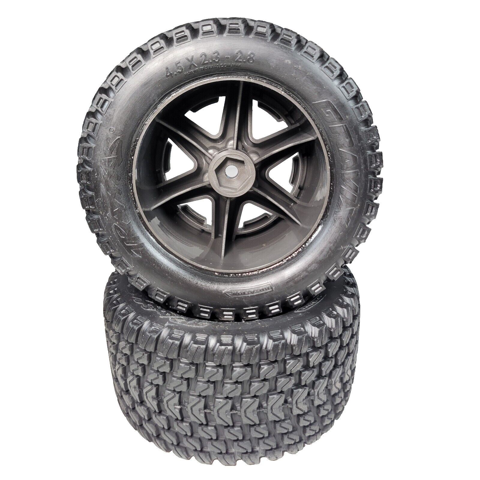 Fits Traxxas Rustler Ultimate 4x4 VXL Gravix Tires 12mm Wheels Glued Front Rear