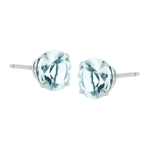 Finecraft Round-Cut Birthstone Stud Earrings in 10K Gold
