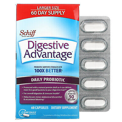 Digestive Advantage, Ежедневный пробиотик, 60 капсул