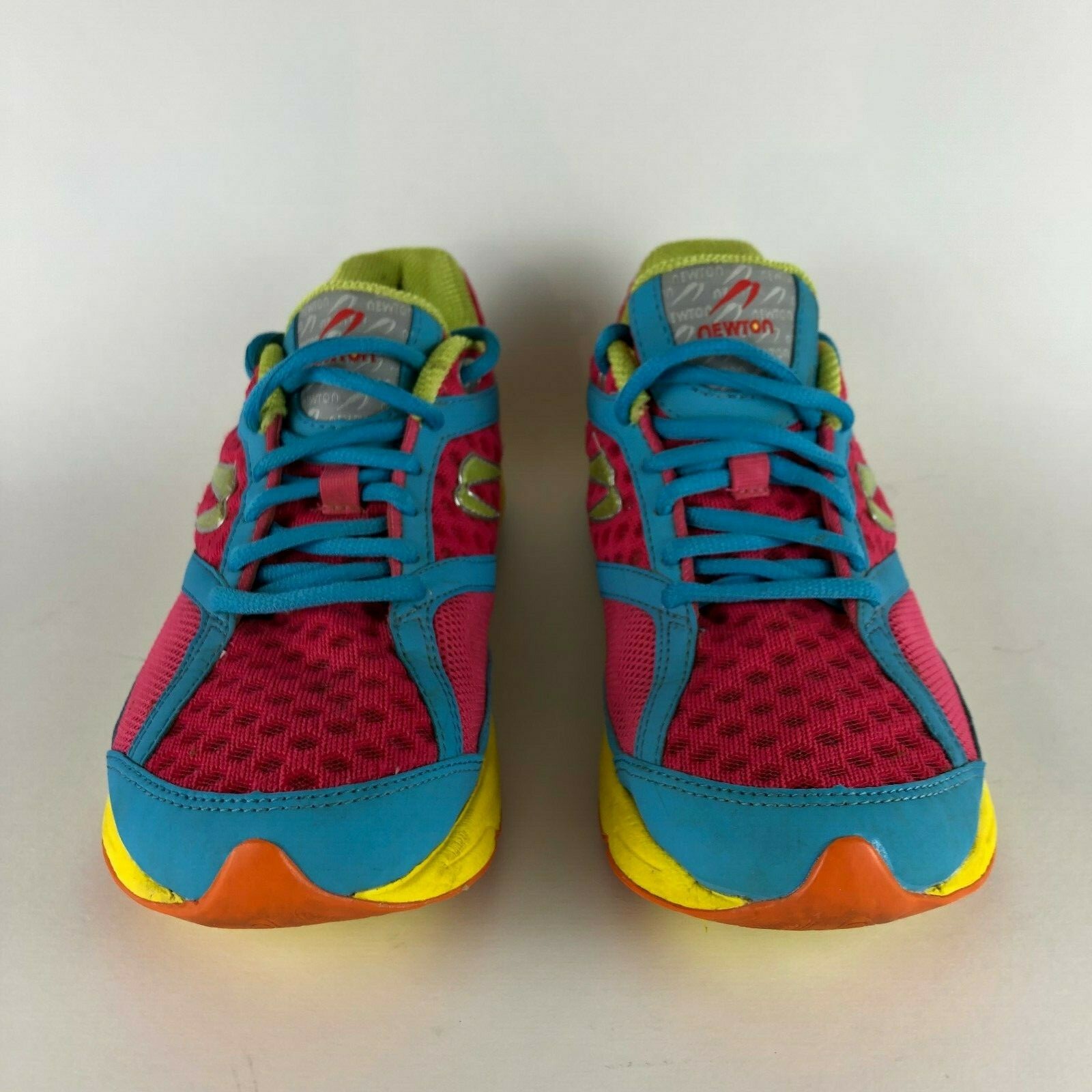 Newton Gravity Running Shoes Sneakers Pink Blue Yellow AF3 Womens Size 7.5