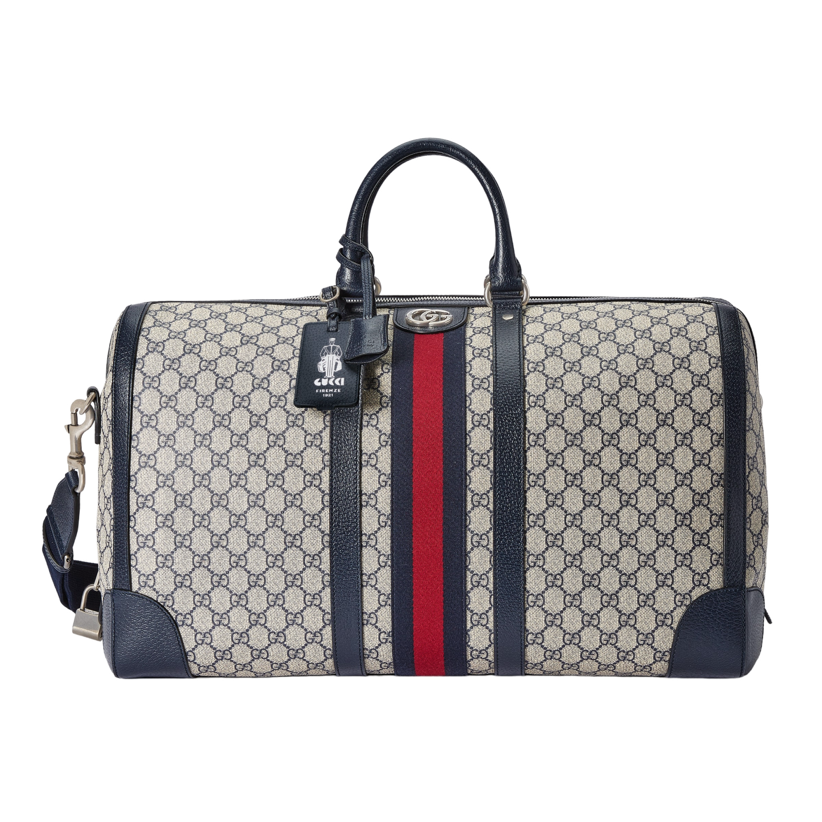 GUCCI 国内発送 関税込 719289 FAAVD duffle MAXI 激レア 半額 GUCCI Savoy Large $2980 Beige/Blue GG Duffle Bag New And