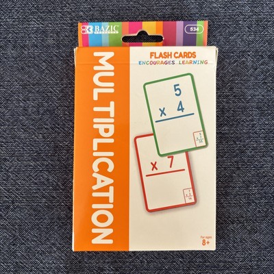 Bazic 35 Count Multiplication Mathematics Times Tables Practice Flash Cards