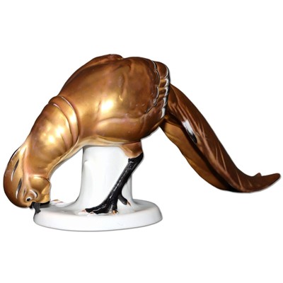 Aelteste Volkstedt Golden Pheasant Bird of Paradise Figurine 13'' Dresden  1915