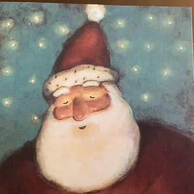New Christmas Greeting Card Santa Oversized Wee Gift Art By Mike Esberg Env