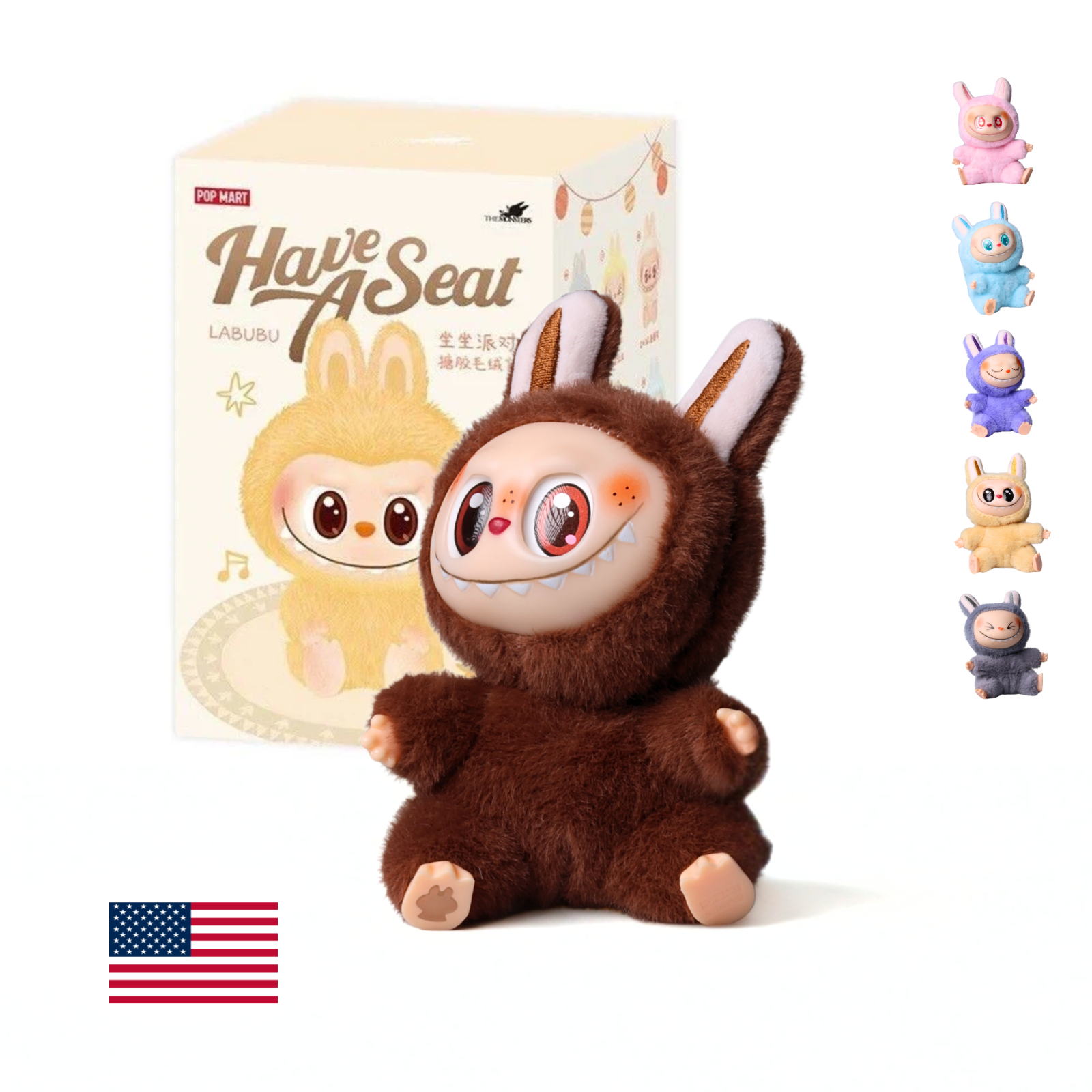 USA- Labubu Have a Seat Edition Plush Keychain | Cute