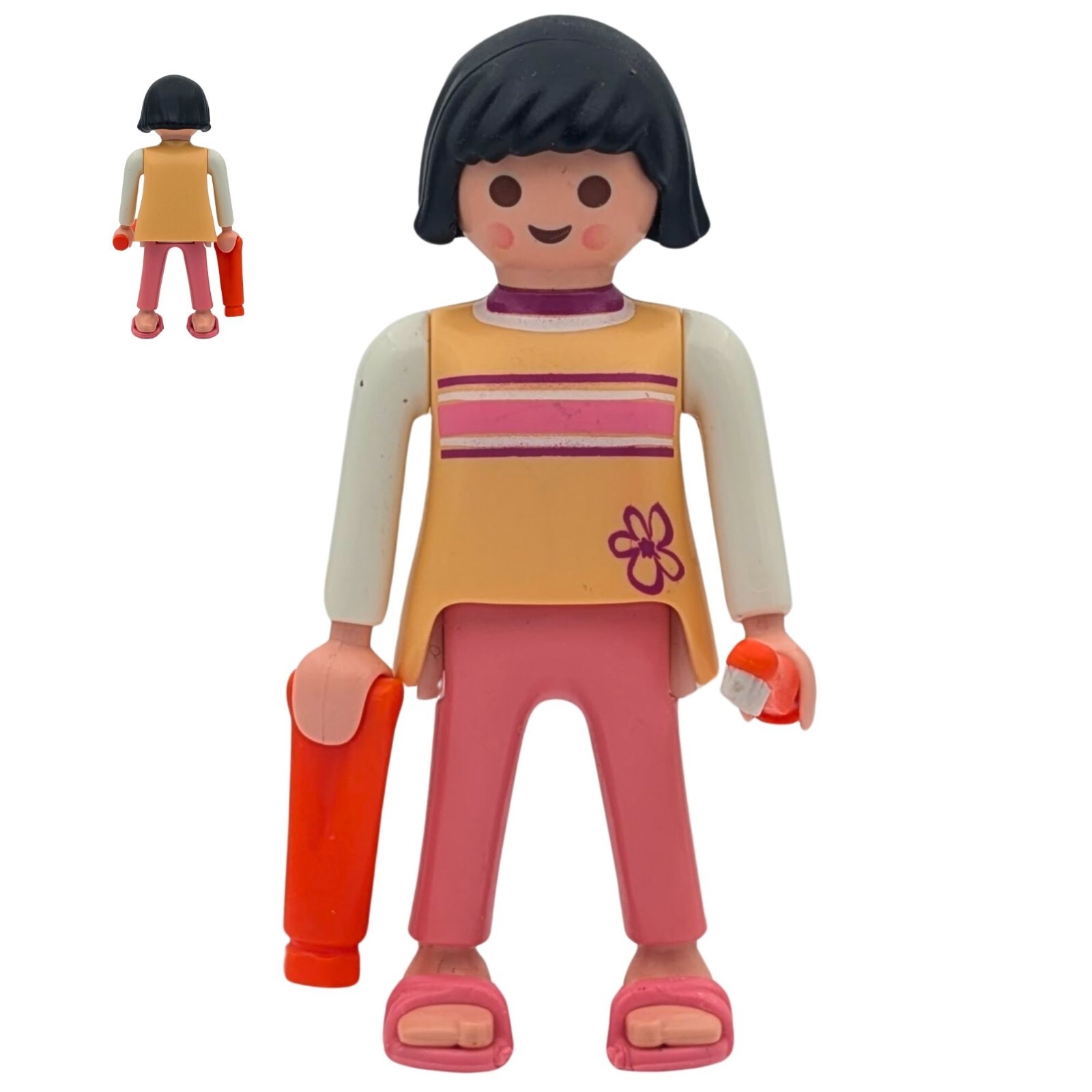 廃盤 Playmobil フィギュアセット 5508 Playmobil Pink/Yellow Woman Figure Toothpaste Brush House