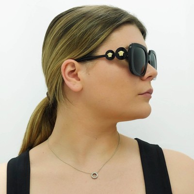Pre-owned Versace Sunglasses Ve4434 Gb1/87 Black Dark Gray