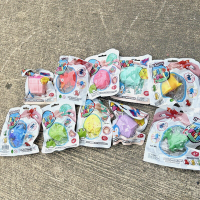Yellow Dragon Flip Flips Asst. Color Toy Silicone Finger Puppets -Lot of 10--11F