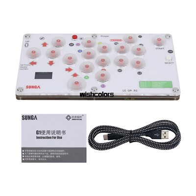 Mini Arcade Controller Fight Stick Gaming Controller w/ Screen for Hitbox PC/PS4