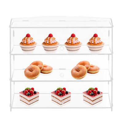 3 Layers Acrylic Display Case Easy to Assemble Cabinet Showcase For Home/Retail